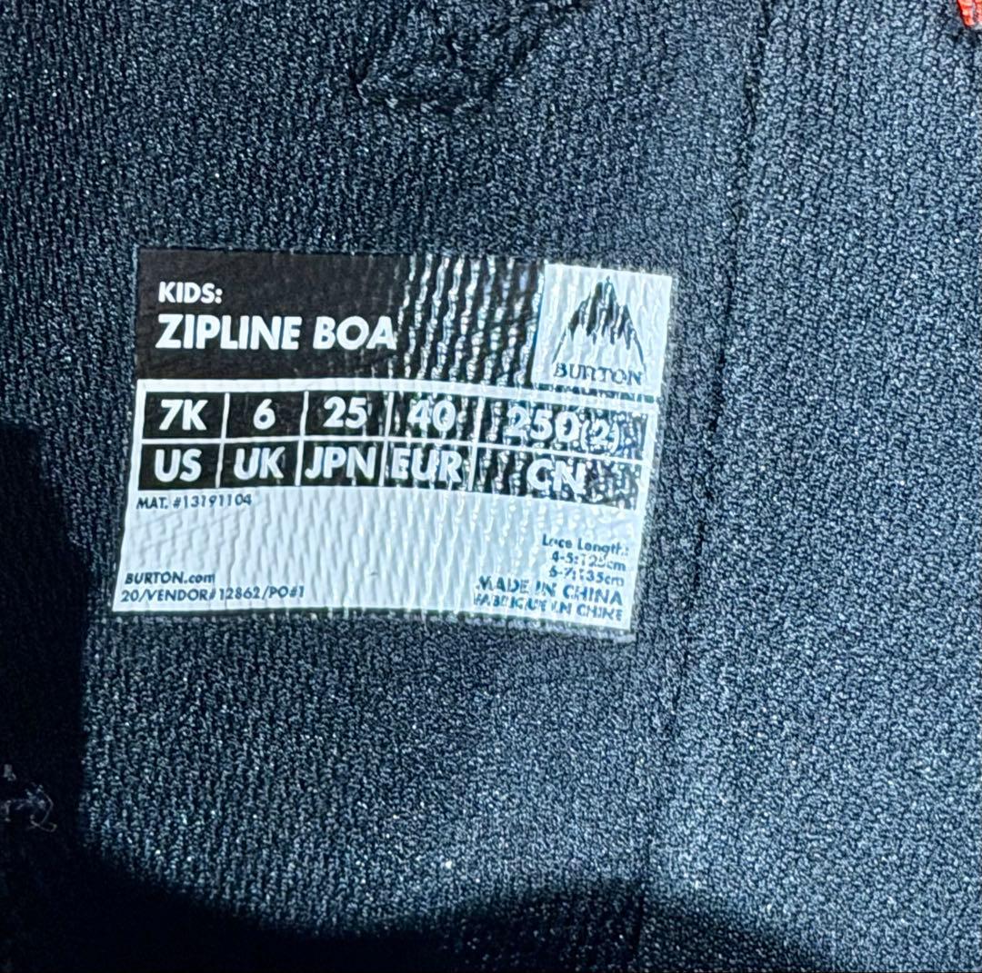 Burton(バートン)ジップライン BOA 25cm ボア スモールズ/キッズ