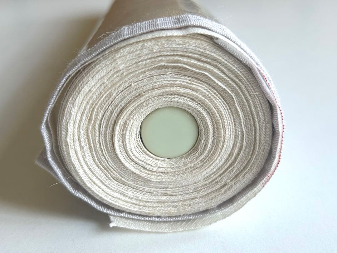 ☆ふーちゃん☆小千谷 本麻 長襦袢反物 淡いベージュ系