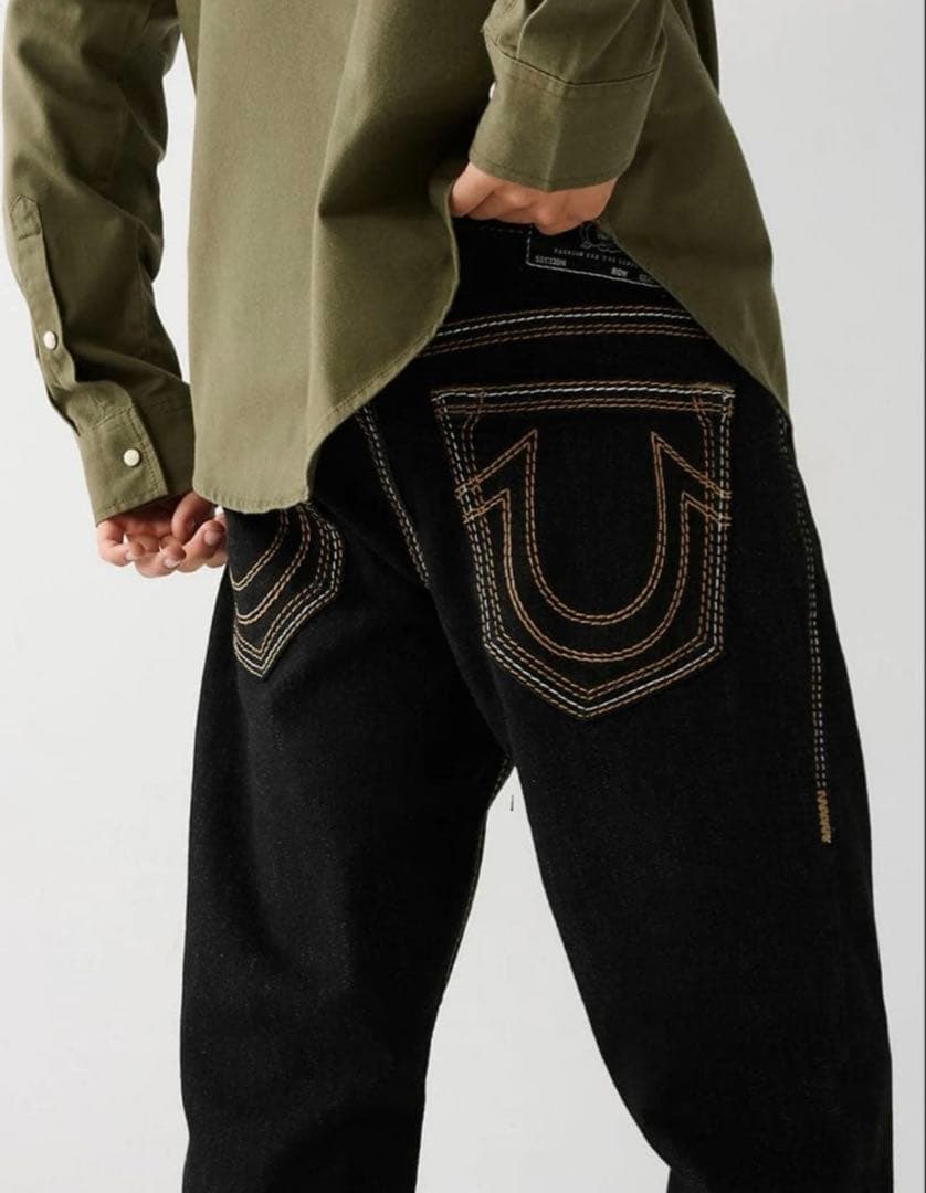 TRUE RELIGION RICKY BIG QTブラックデニム 30インチ黒