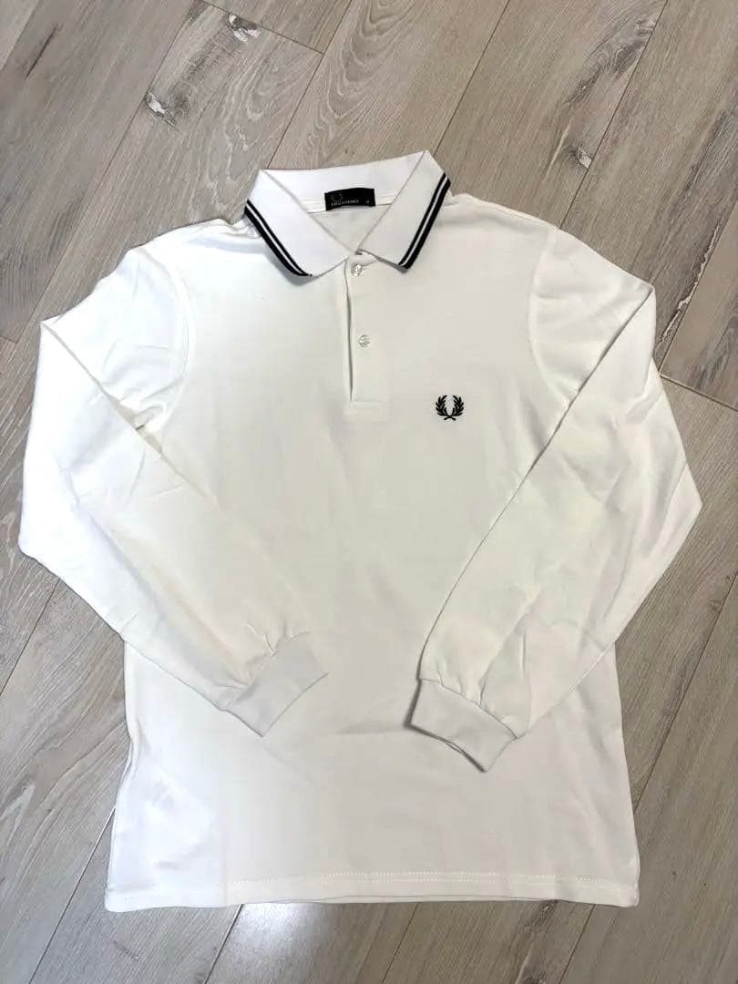 FRED PERRYフレッドペリー 長袖ポロシャツ　レディース　M ホワイト　白