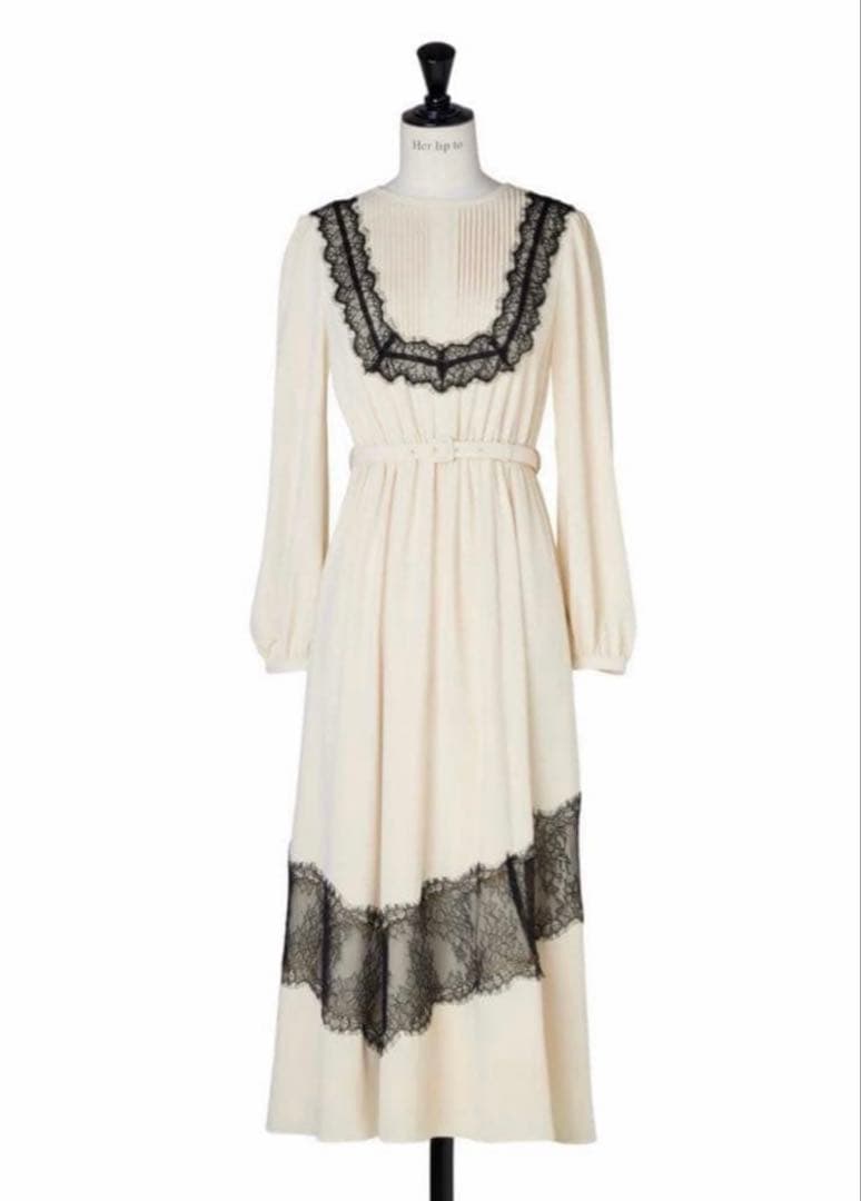 ワンピース herlipto RosalineLace Trimmed Dress