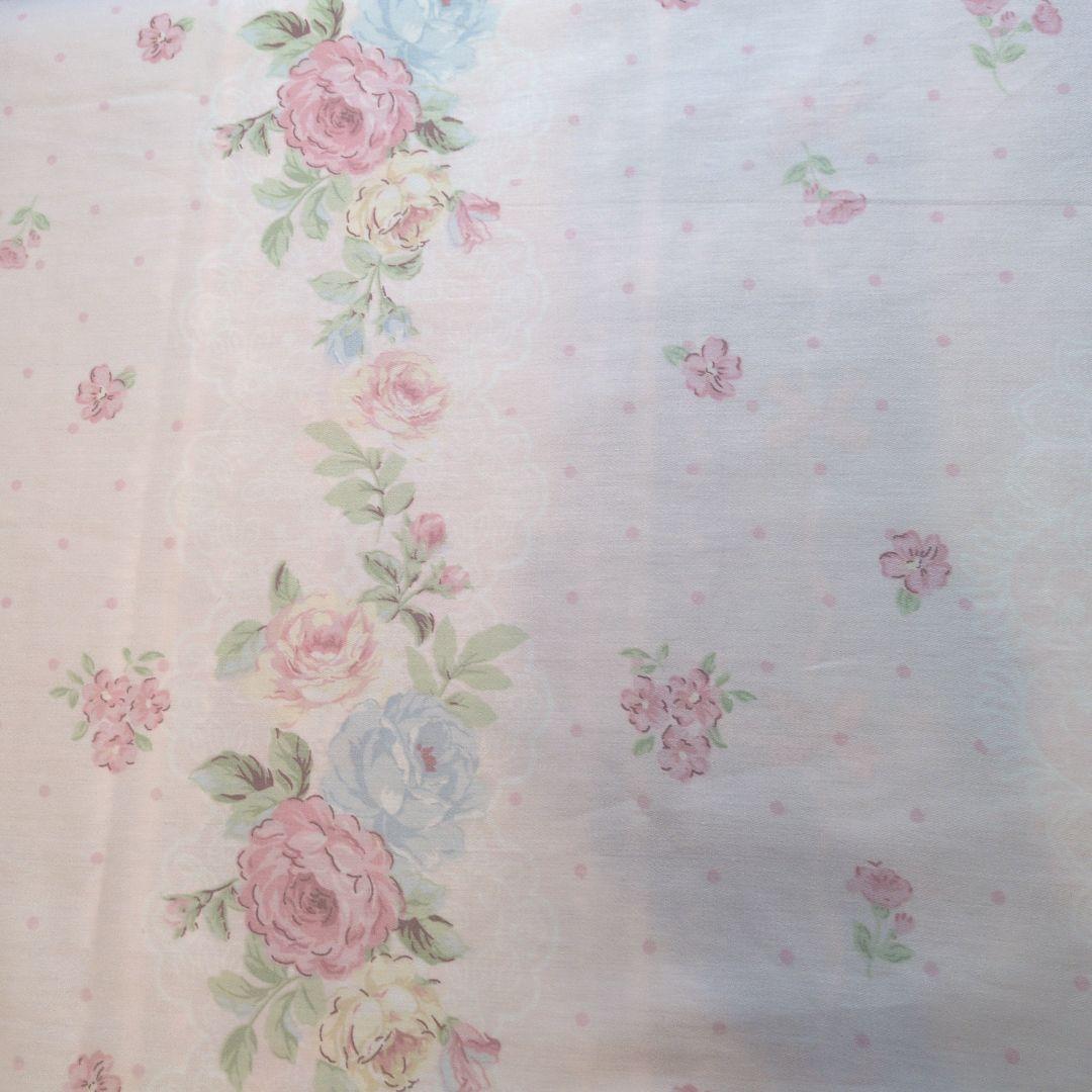 新品★薔薇水玉リボンロマンチック満載♡綿100%シングルカバーセット枕カバー２枚