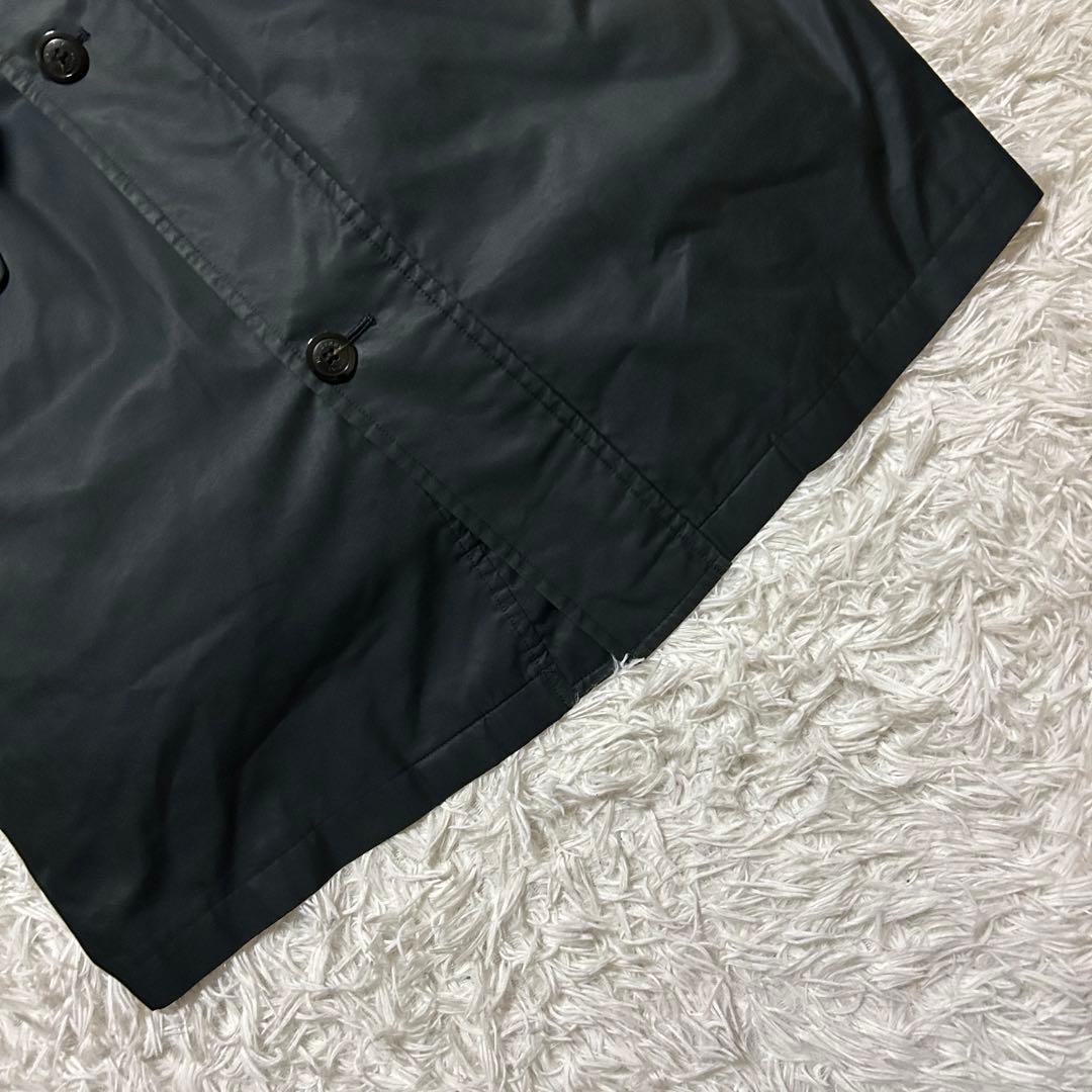 【LL】バーバリーロンドン フーデッドコート ダウンライナー ノバチェック 黒