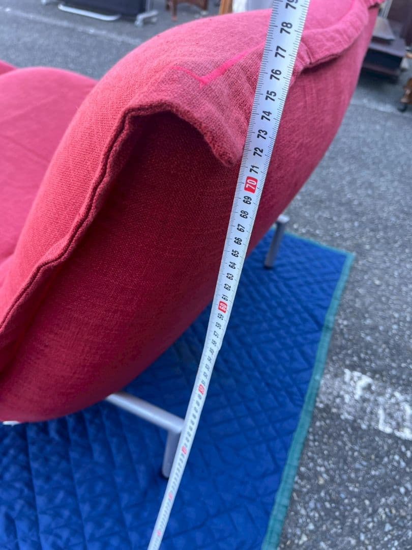 K◆　美品　リーン・ロゼ　2人掛けソファ　オットマン　レッド　千葉県館山市