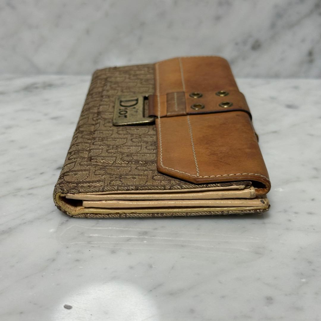 90s OLD クリスチャンディオール トロッター 本革 レザー 二つ折り財布