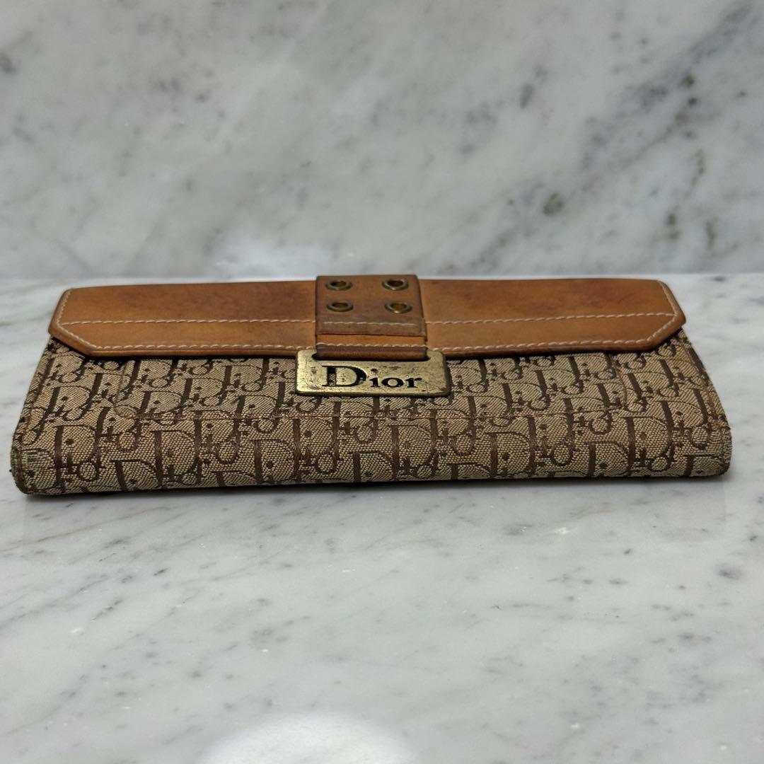 90s OLD クリスチャンディオール トロッター 本革 レザー 二つ折り財布