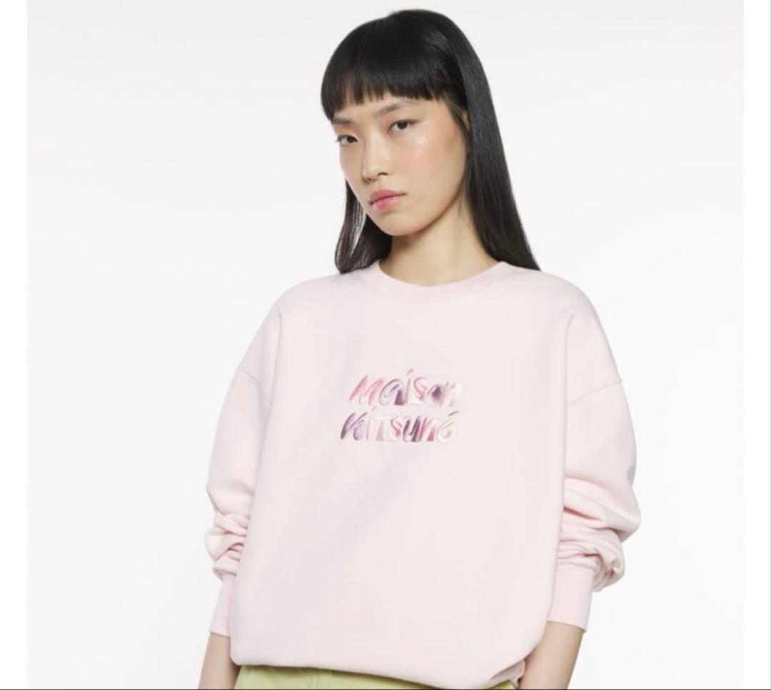 メゾンキツネ MAISON KITSUNE ピンク スウェット バブルロゴ
