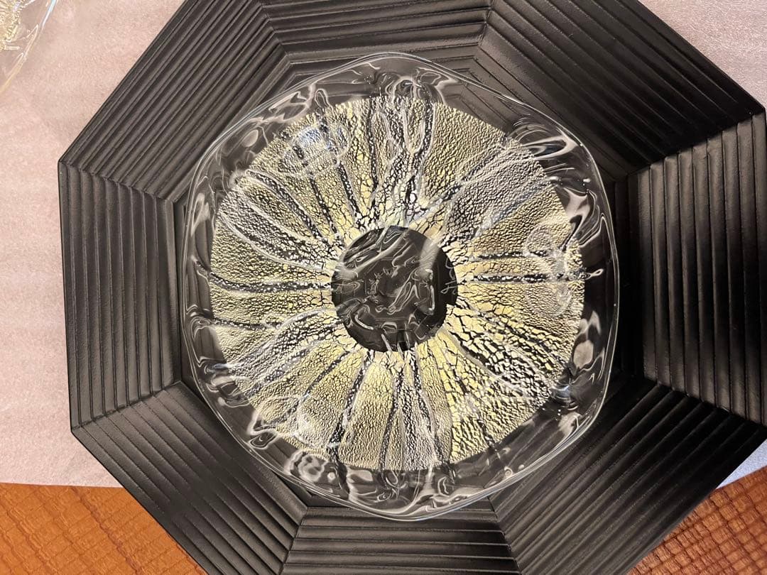 西中千人　ガラス　銘々皿五客　向付　平皿　ケーキ皿　5客