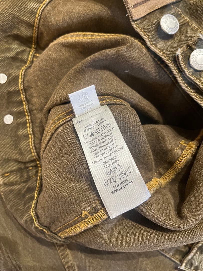 Stussy トラッカーデニムジャケット Sサイズ　ブラウン