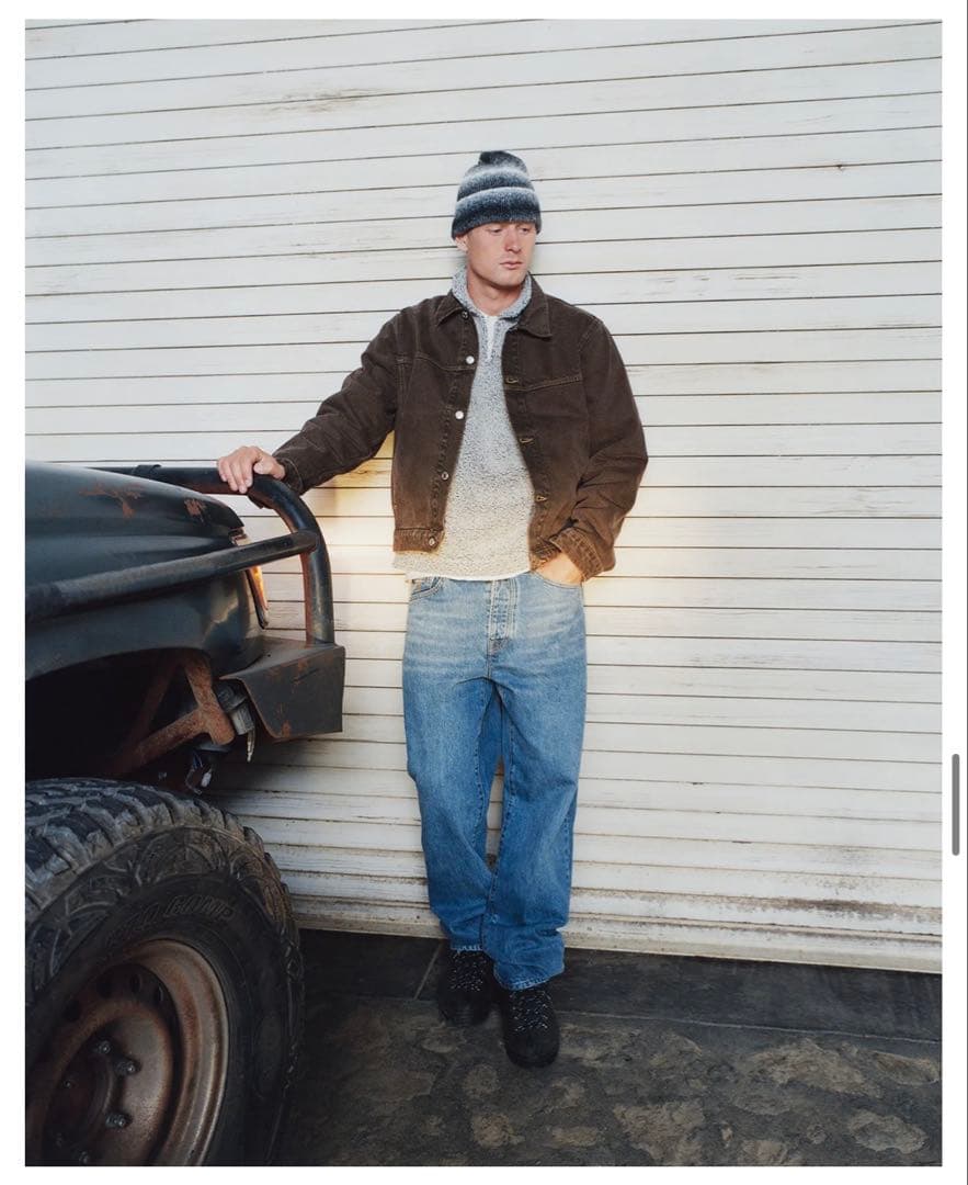 Stussy トラッカーデニムジャケット Sサイズ　ブラウン