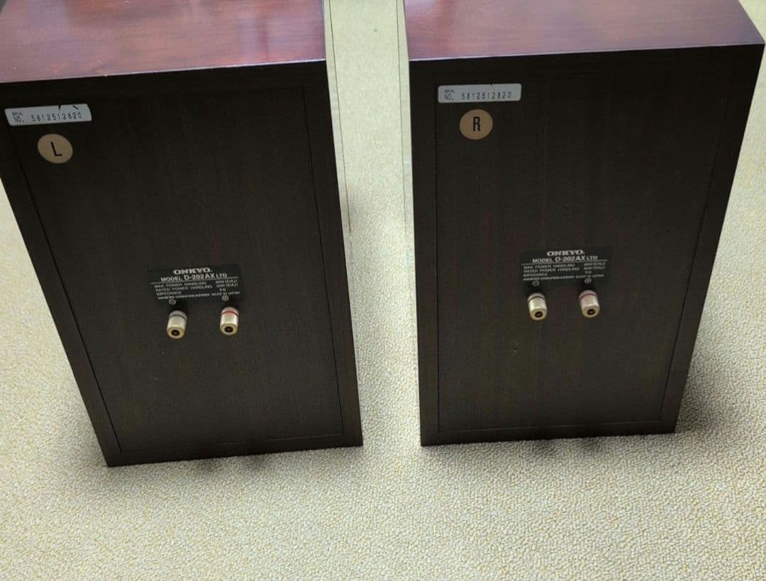 ONKYO D-202AX LTD ダークウッド スピーカー 2台ケーブルセット
