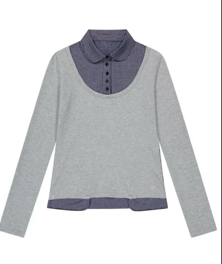 COYSEIO リバーシブルカラー　長袖シャツ グレー