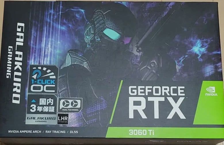 グラフィックボード・グラボ・ビデオカード GALAKURO GeForce RTX 3060 Ti