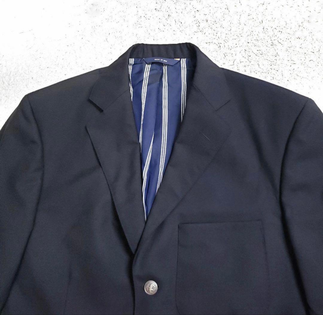 【極希少/USA製】ブルックスブラザーズ 1818 ロロピアーナ 紺ブレ 38R