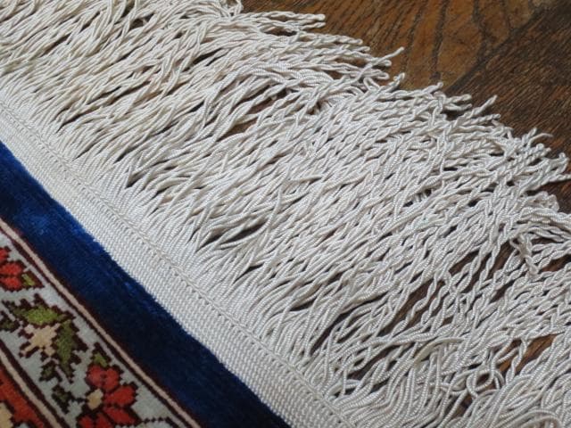 美品 手織り シルク トルコ HEREKE ヘレケ ゴルダニ文様 ペルシャ 絨毯