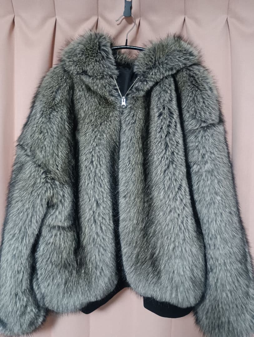 ※猫拳※　PAGEBOY【PBLIM】ファーフードブルゾン　グレー