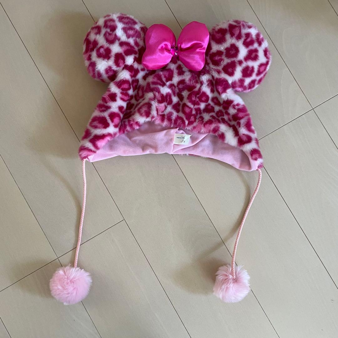 ディズニー ミニー ピンク ヒョウ柄 ファンキャップ 帽子