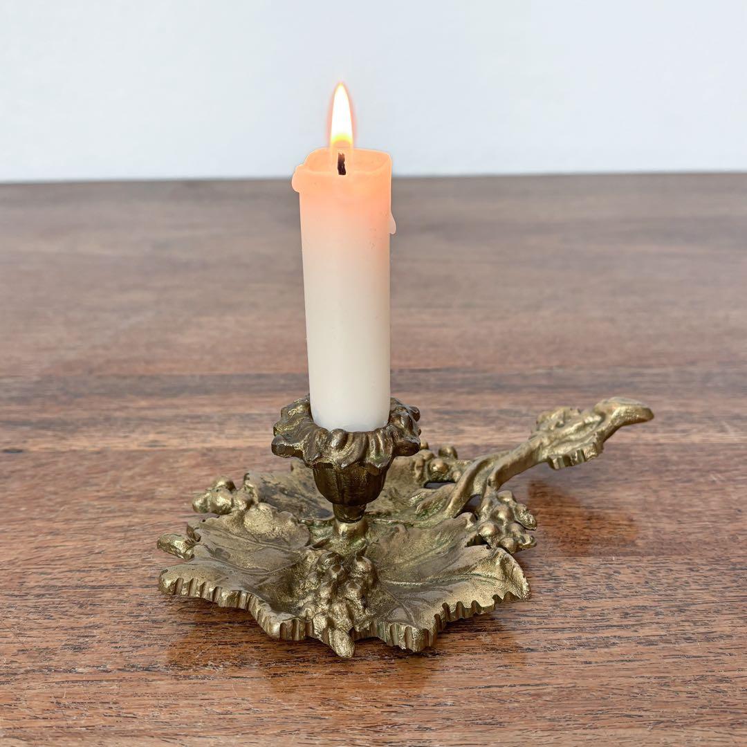 【ドイツ 真鍮製の葡萄キャンドルスタンド】ヴィンテージ