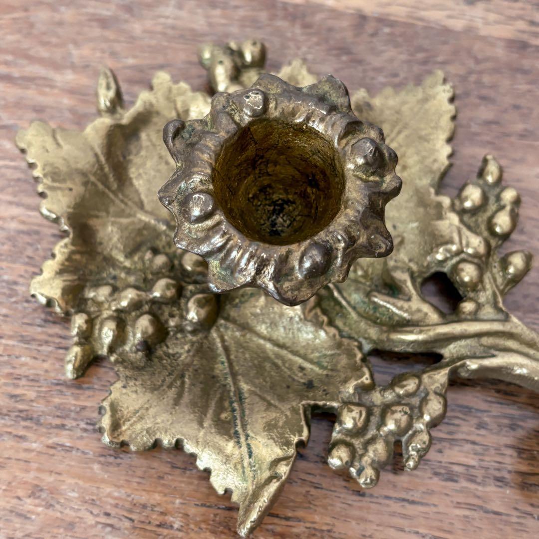 【ドイツ 真鍮製の葡萄キャンドルスタンド】ヴィンテージ