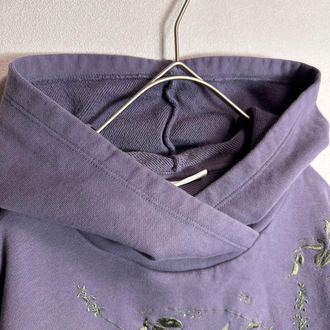 【希少】ドリスヴァンノッテン　パーカー　プルオーバー　花柄　刺繍　パープル　S