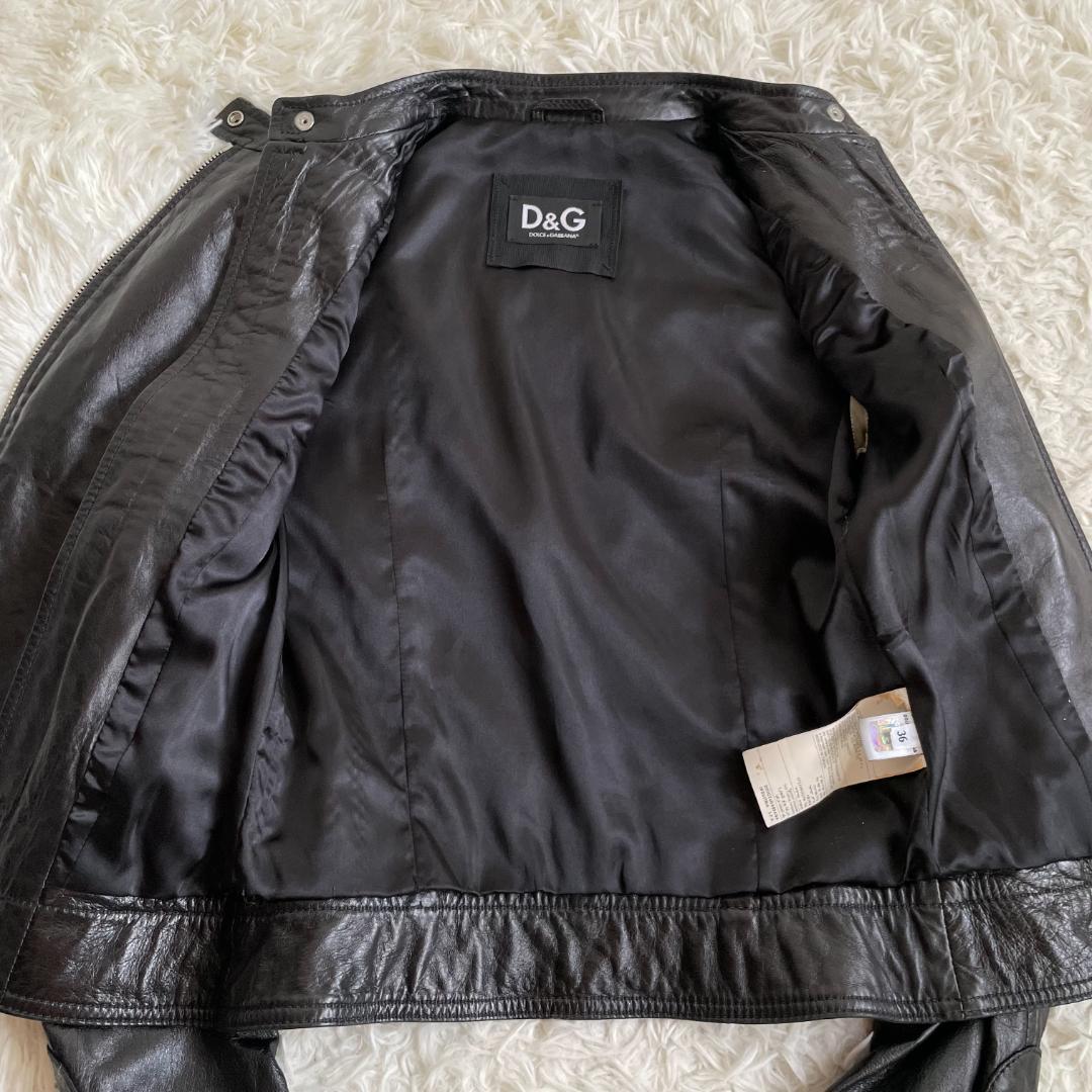 希少デザイン ドルチェ&ガッバーナ ラムレザージャケット マルチジップ M相当