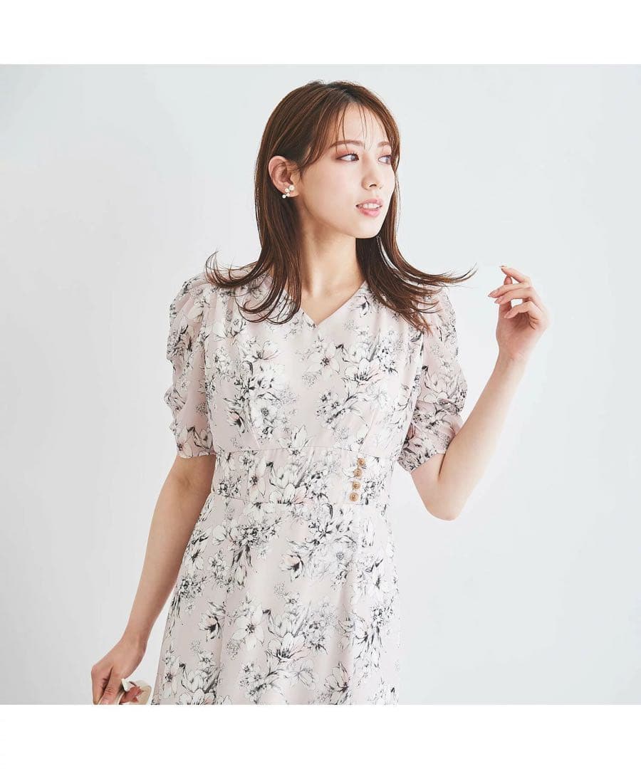 水彩プリントミディワンピース♡新品タグ付き