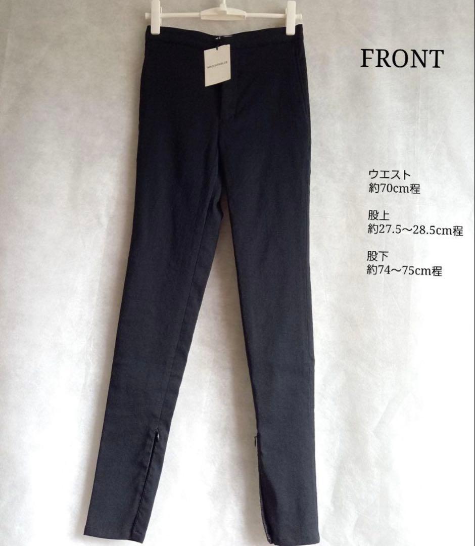 新品　サイズS　ジップアップパンツ　ウール 　マディソンブルー　ブラック