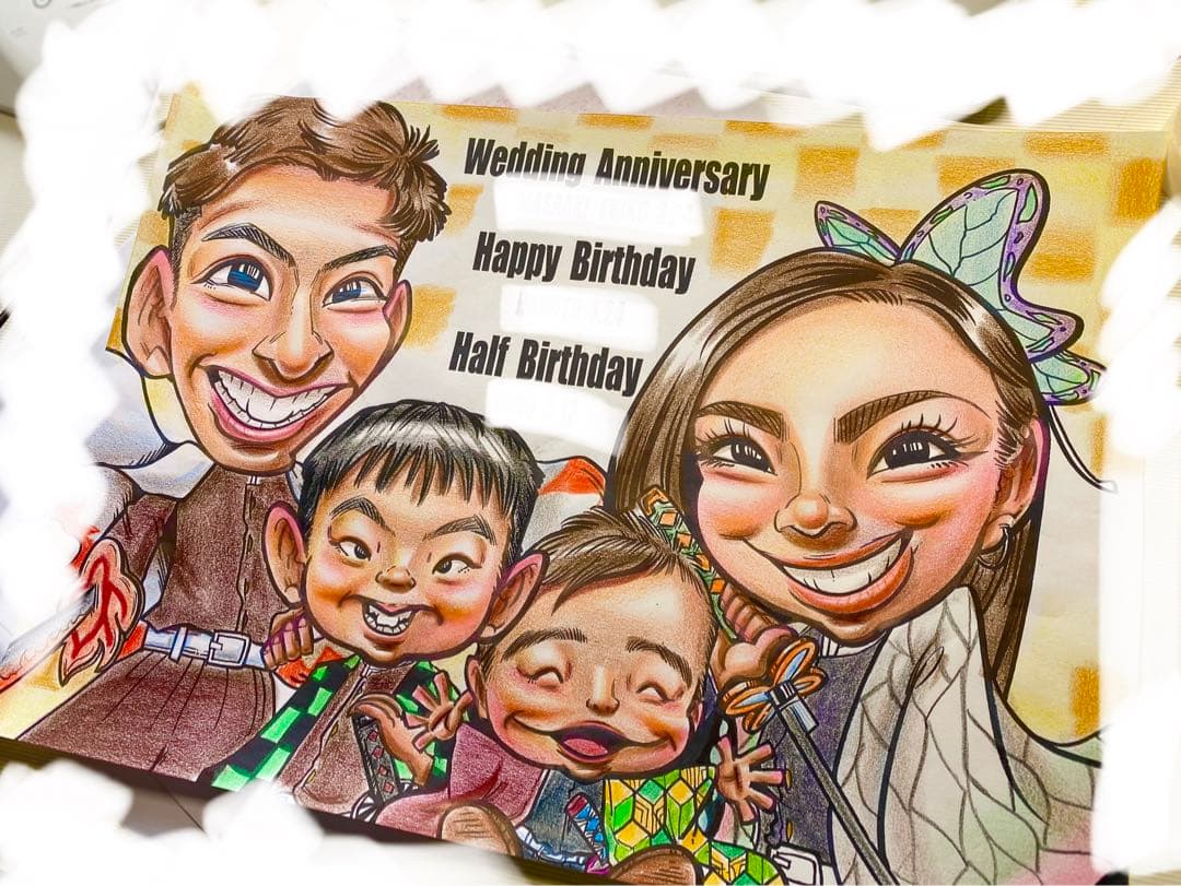 世界で1枚のオーダーメイド似顔絵☆ハイクオリティver☆記念日