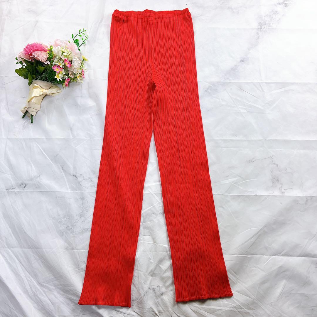 極美品✨ プリーツプリーズ イッセイミヤケ パンツ レッド サイズ3 日本製