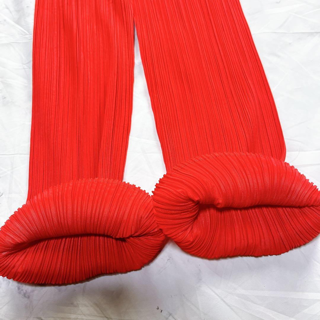 極美品✨ プリーツプリーズ イッセイミヤケ パンツ レッド サイズ3 日本製