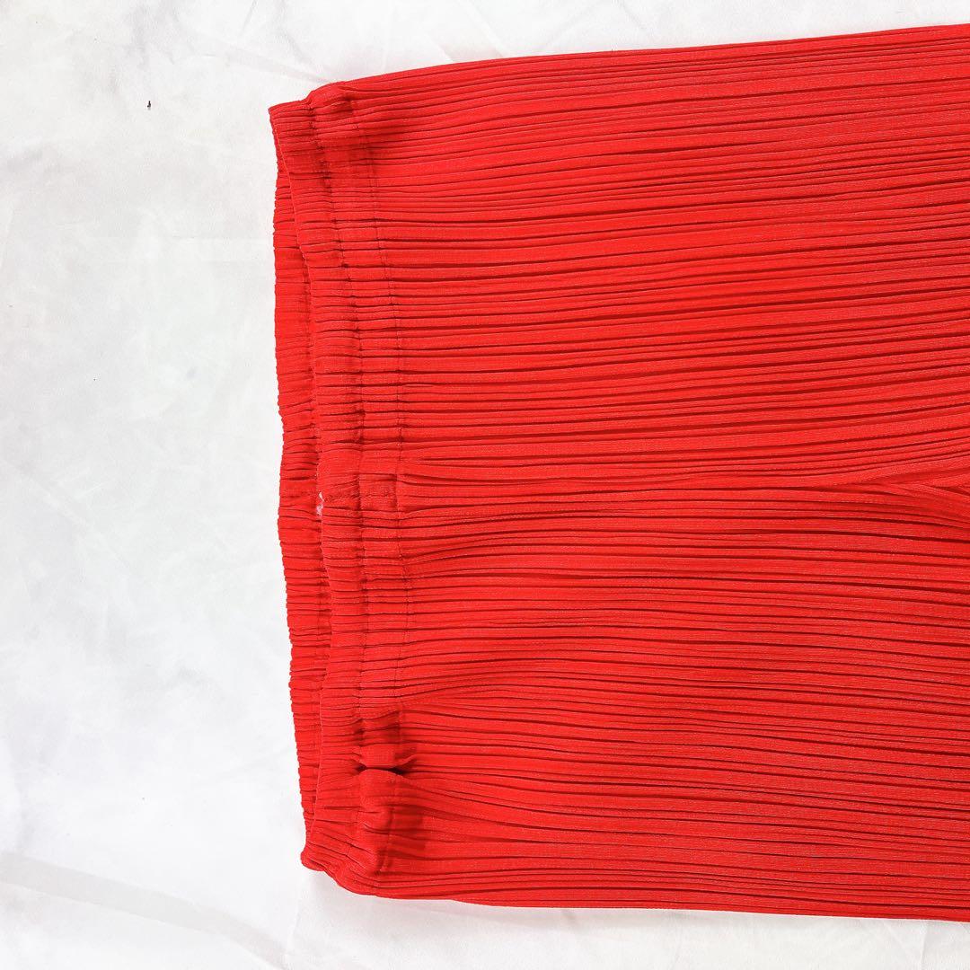 極美品✨ プリーツプリーズ イッセイミヤケ パンツ レッド サイズ3 日本製