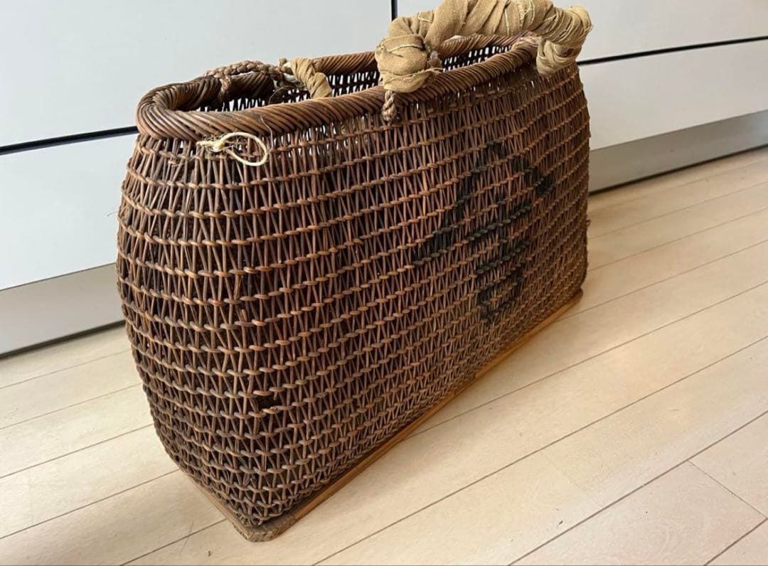 SALE◆ヴィンテージ天然アケビの大きめ籠バック 骨董品 USED◆