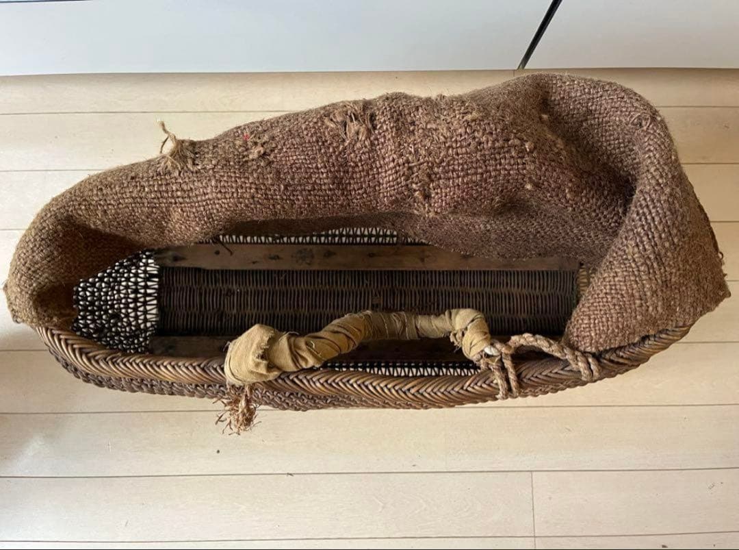 SALE◆ヴィンテージ天然アケビの大きめ籠バック 骨董品 USED◆