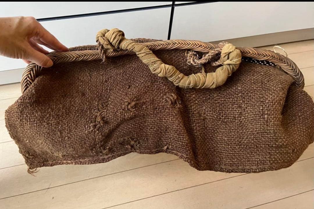 SALE◆ヴィンテージ天然アケビの大きめ籠バック 骨董品 USED◆