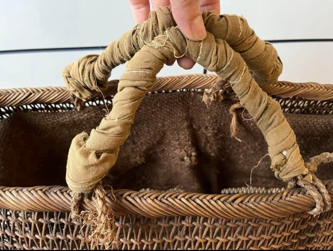 SALE◆ヴィンテージ天然アケビの大きめ籠バック 骨董品 USED◆