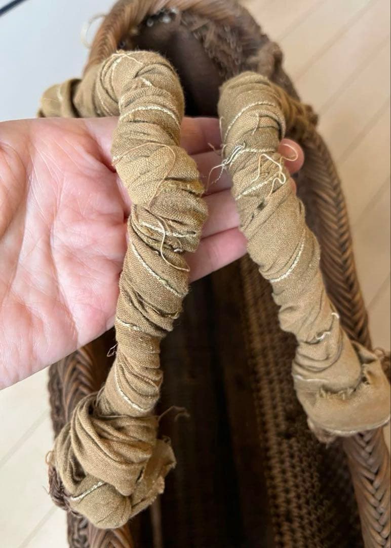 SALE◆ヴィンテージ天然アケビの大きめ籠バック 骨董品 USED◆