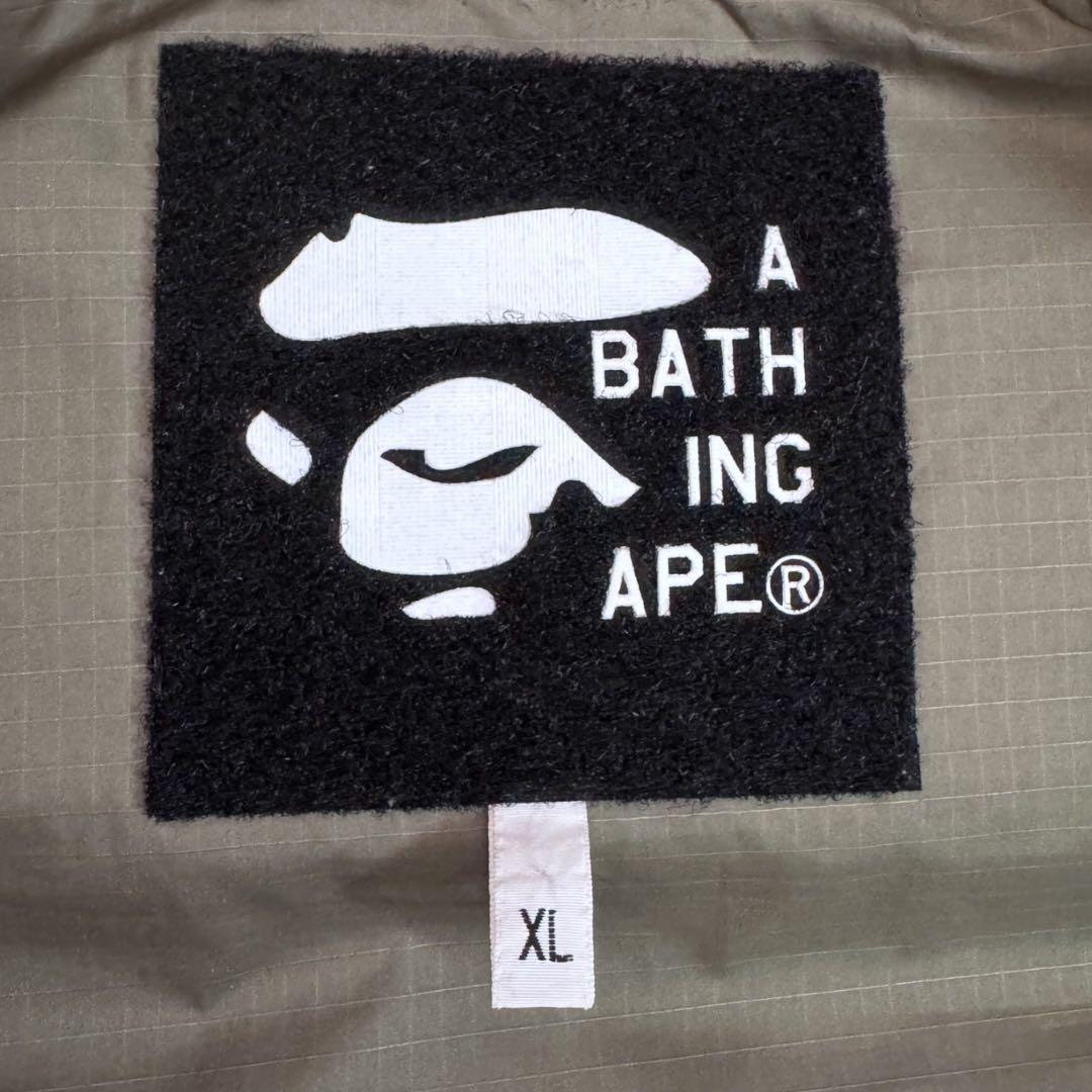 貴重レア★A BATHING APE エイプ ダウンベスト カーキ XL
