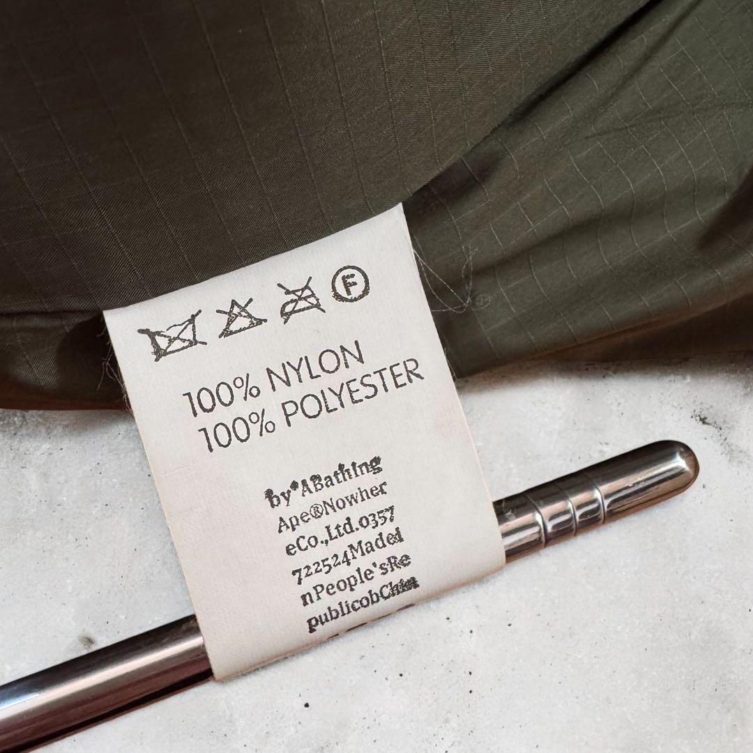 貴重レア★A BATHING APE エイプ ダウンベスト カーキ XL