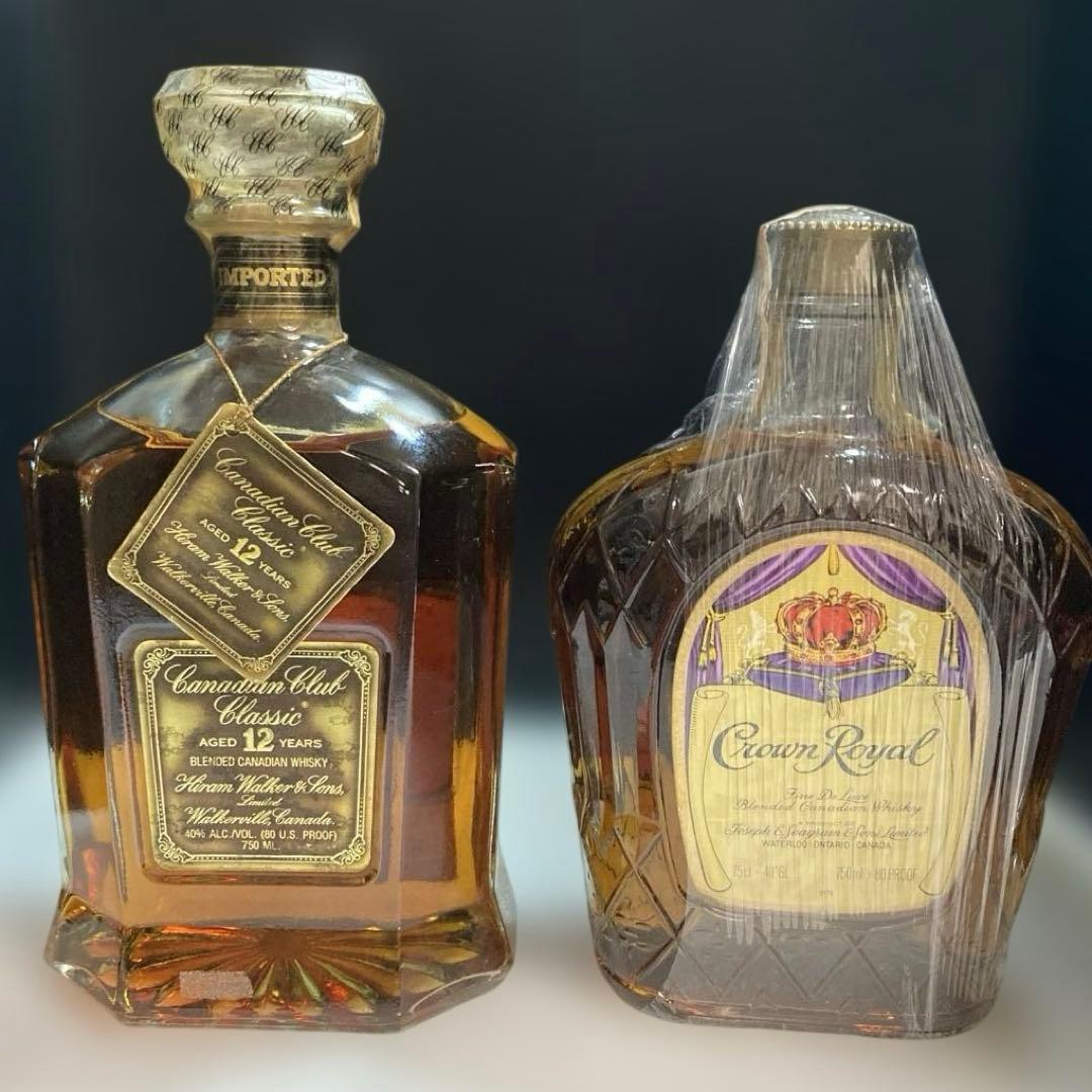 古酒　ウイスキー　クラウンロイヤル&　カナディアンクラブ12年