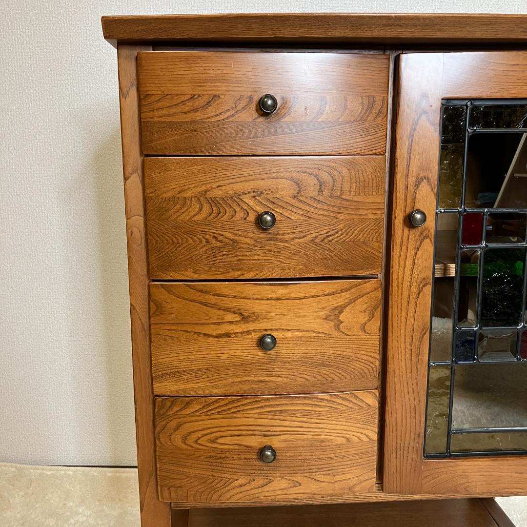 曙工芸　オーロラ3022　キャビネット　サイドボード　ステンドグラス