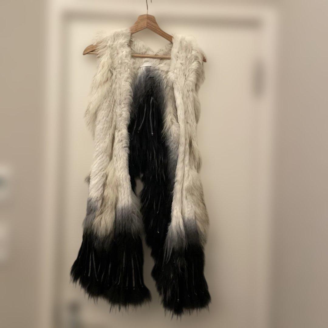 フェイクファー グラデーションベスト リアルファー