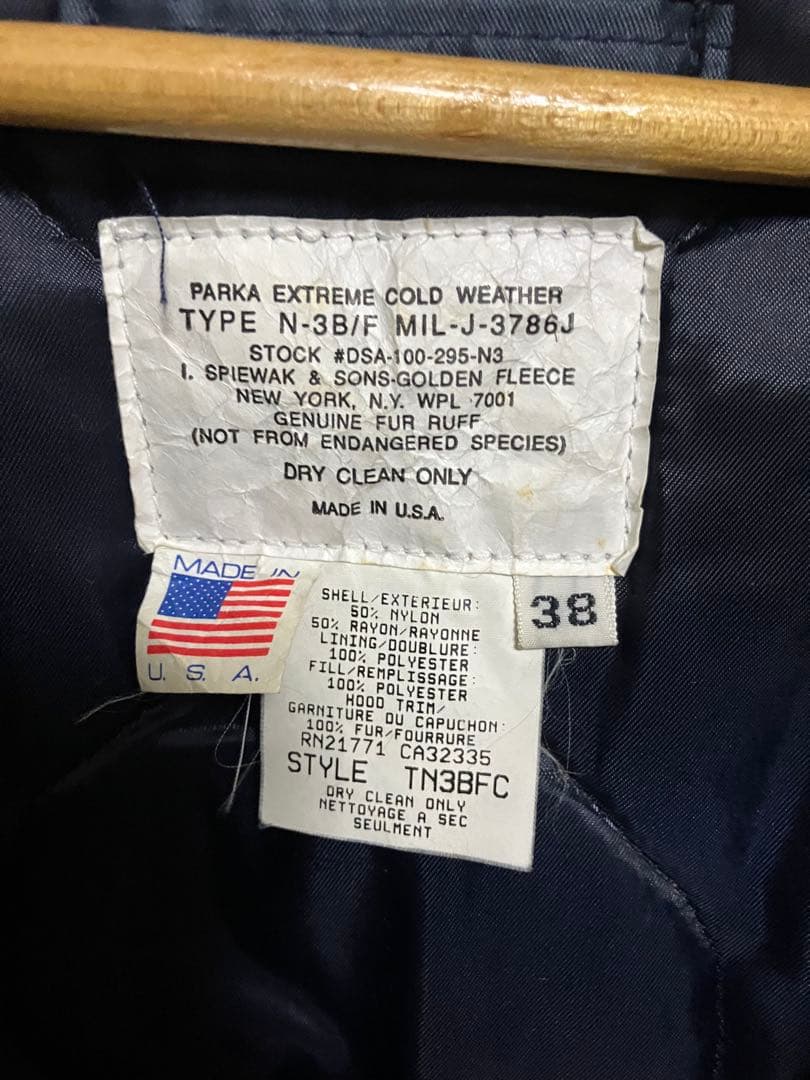 スピワック N-3B 38 ネイビー タイタンクロス TN3BFC 美品 n3b