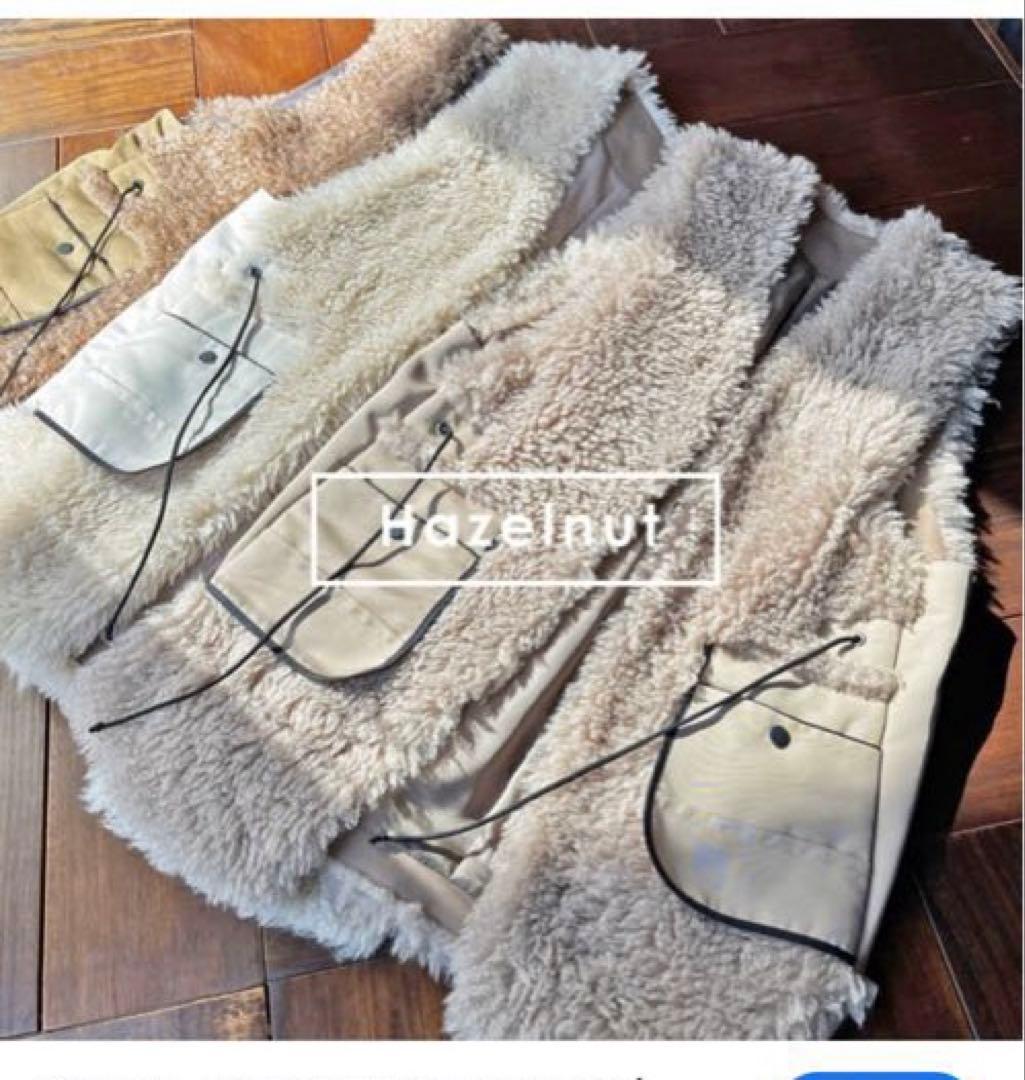 Design aera エコムートンファーベスト.*˚‧新品未使用品