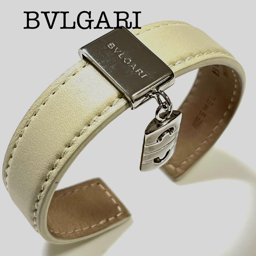 《美品》BVLGARI ブルガリ　パレンテシ バングル レザー ブレスレット