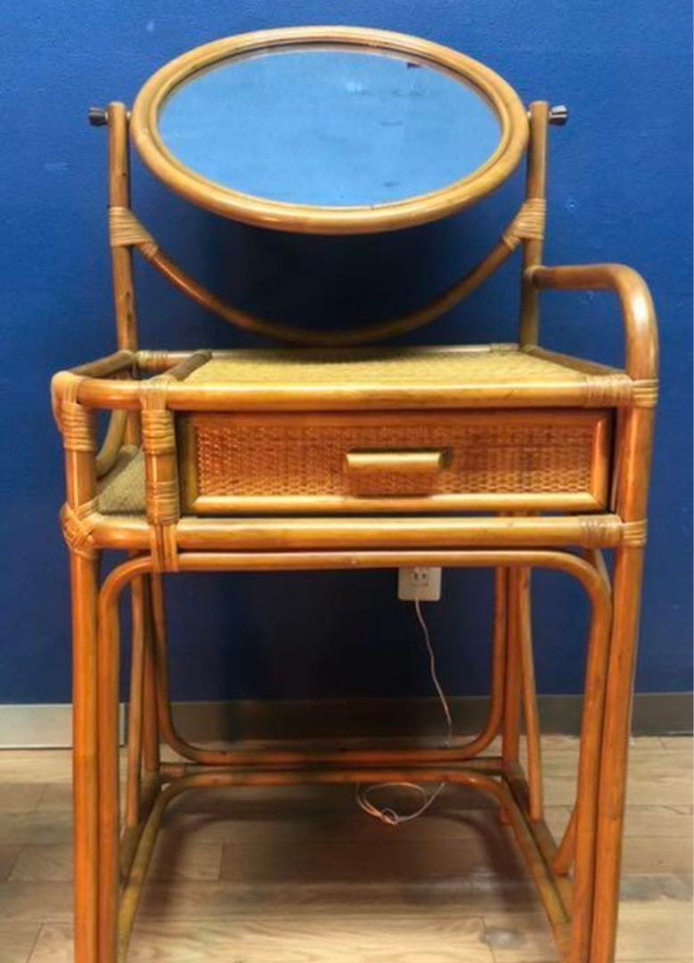 ドレッサー　籐製　木製　鏡台