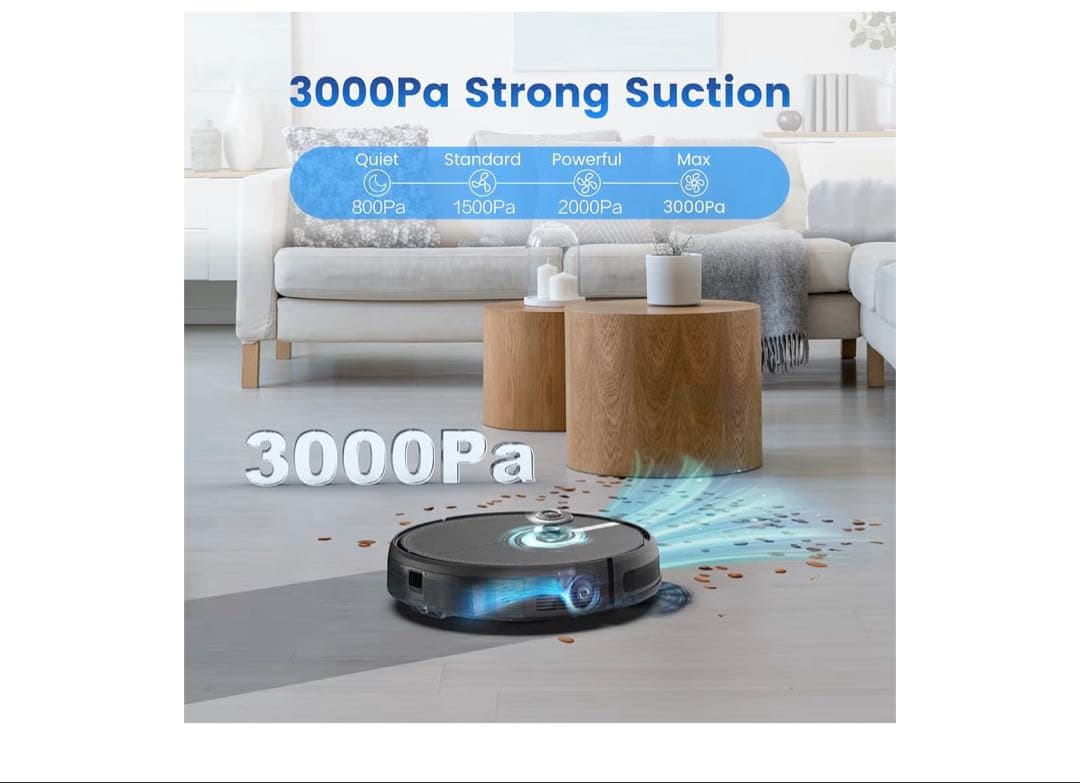 ロボット掃除機 本体 ブラック 3000Pa