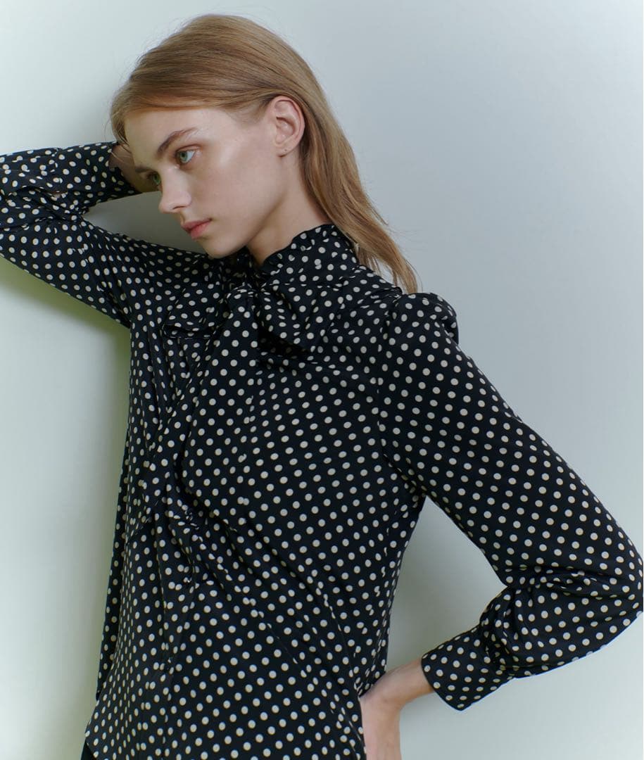 LOULOU WILLOUGHBY デシンドットフリルボウタイ 新品