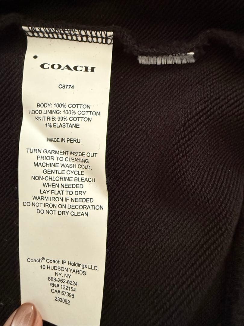 COACH ブラック パーカー