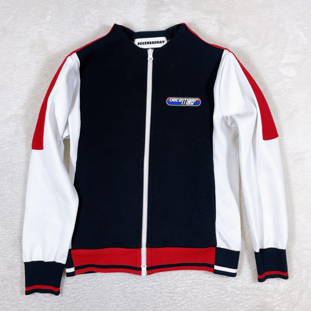 ディセンバーメイ　レディース　S　長袖　ブラック　ホワイト　ゴルフ　ダブルジップ