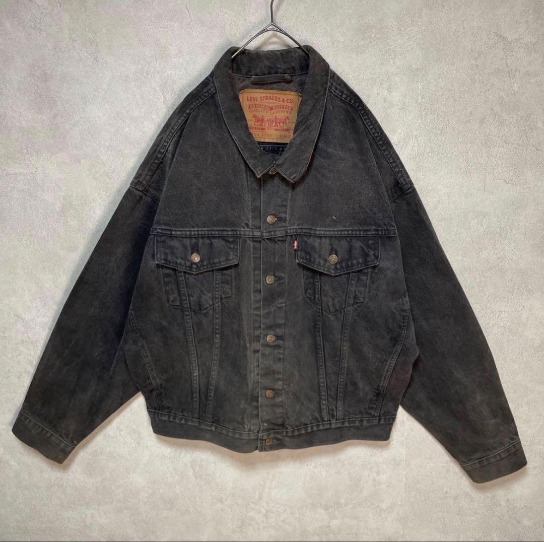 古着 90s リーバイス 70598 ブラックデニムジャケット デカパッチ